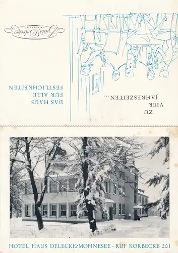 Klapp Ak Delecke Möhnesee in Nordrhein Westfalen, Hotel Haus Delecke