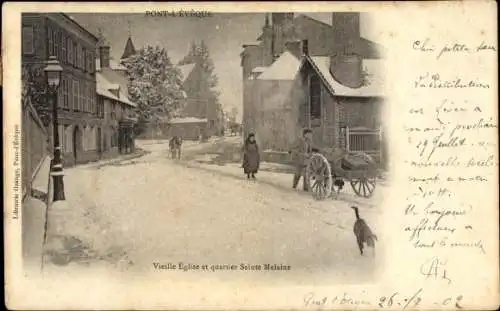 Ak Pont l'Évêque Calvados, Vieille Eglise et Quartier Sainte Melaine