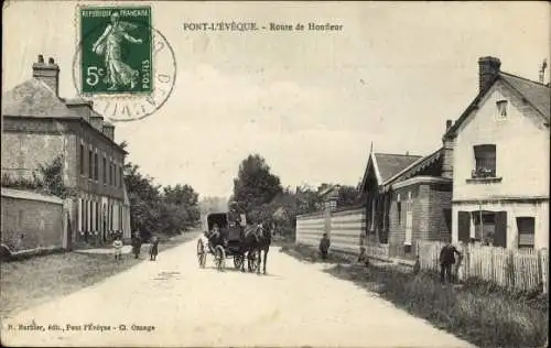 Ak Pont l'Évêque Calvados, Route de Honfleur