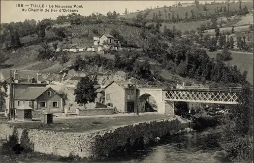 Ak Tulle Correze, Le Nouveau Pont du Chemin de Fer d'Orleans