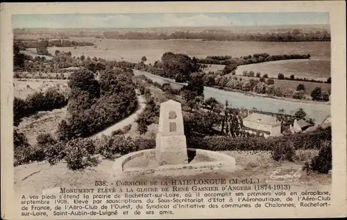 Ak Saint Aubin de Luigné Maine et Loire, Monument, Rene Gasnier d'Angers