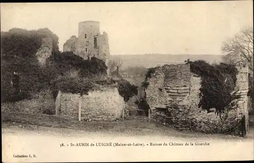 Ak Saint Aubin de Luigné Maine et Loire, Ruines de la Guerche