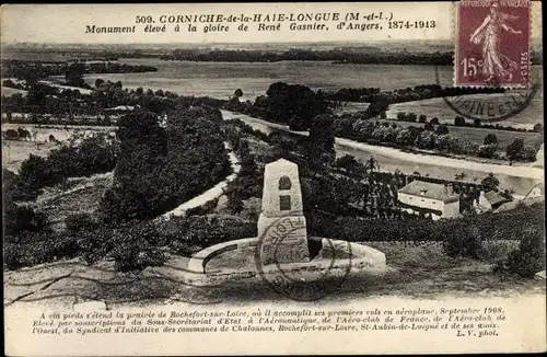 Ak Saint Aubin de Luigné Maine et Loire, Monument Rene Gasnier