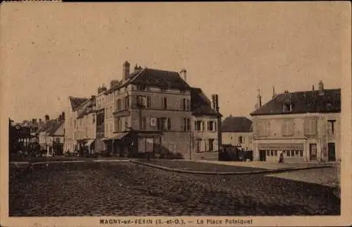 Ak Magny en Vexin Val-d’Oise, La Place Poteiquet