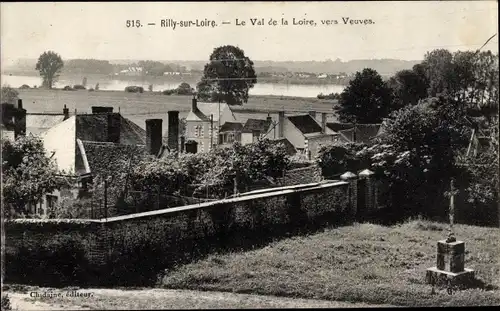 Ak Rilly sur Loire Loir-et-Cher, Le val de la Loire, vers Veuves