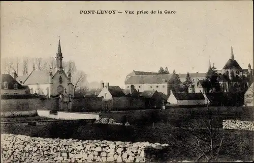 Ak Pontlevoy Loir et Cher, Vue prise de la Gare