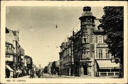 Ak Saint Louis Sankt Ludwig Elsass Haut Rhin, Straßenpartie