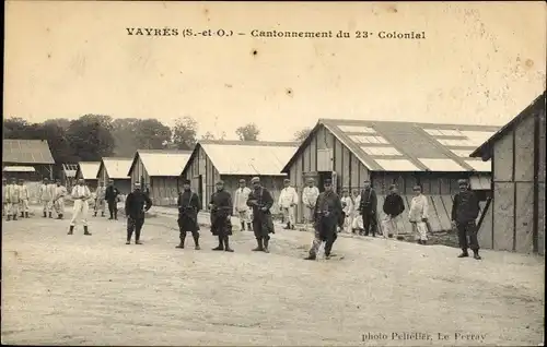 Ak Vayres Essonne, Cantonnement du 23e Colonial