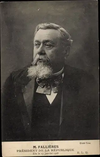 Ak Armand Fallieres, President de la Republique, Portrait