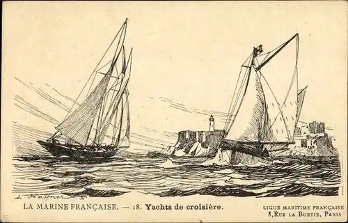 Künstler Ak Haffner, L., Yachts de croisiere, La Marine Francaise