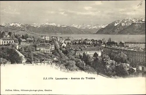 Ak Lausanne Kanton Waadt, Avenue du Theatre