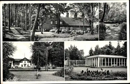 Ak Bad Waldliesborn Lippstadt Nordrhein Westfalen, Gasthof Fr. Schulte, Brunnenhaus, Badehaus