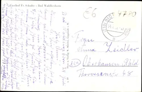 Ak Bad Waldliesborn Lippstadt Nordrhein Westfalen, Gasthof Fr. Schulte, Brunnenhaus, Badehaus