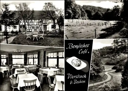 Ak Viersbach Bechen Rheinisch Bergischen Kreis, Bergisches Café, Landstraße, Wald