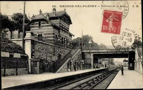 Ak Meudon val Fleury Hauts de Seine, Interieur de la Gare
