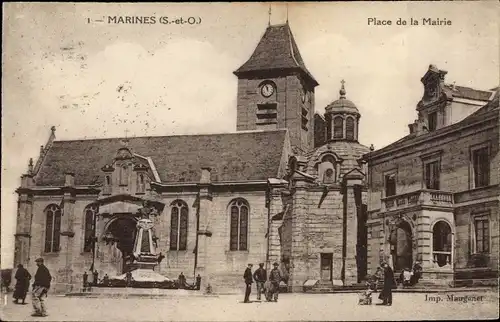 Ak Marines Val d’Oise, Place de la Mairie