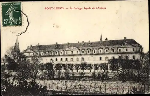 Ak Pontlevoy Loir et Cher, Le college, facade de l'Abbaye