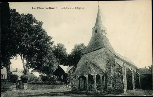 Ak Les Plessis Dorin Loir et Cher, L'Eglise