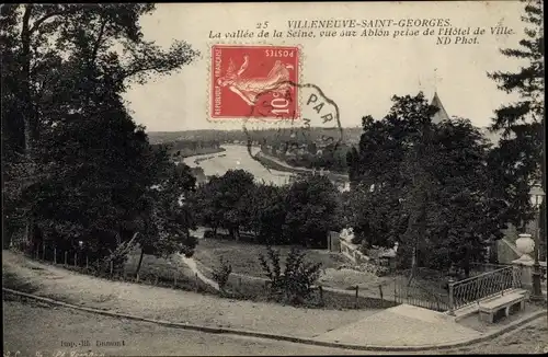 Ak Villeneuve Saint Georges Val de Marne, La vallee de la Seine, Ablon prise de l'Hotel de Ville