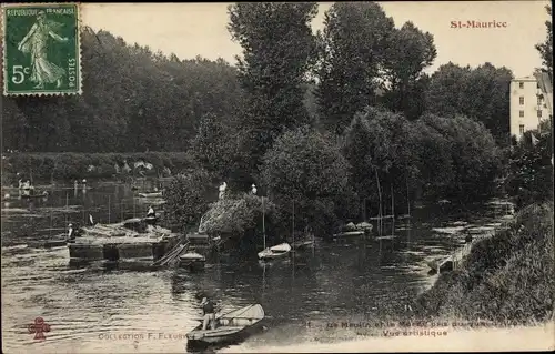 Ak Saint Maurice Val-de-Marne, Le Moulin, Ruderboot