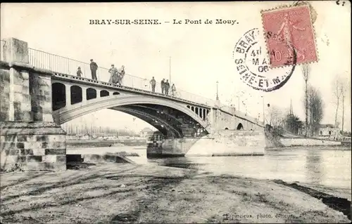 Ak Bray sur Seine Seine et Marne, Le Pont de Mouy