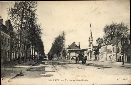 Ak Orléans Loiret, L'Avenue Dauphine