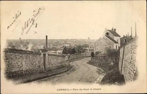 Ak Corbeil Essonne, Rue du four a chaux