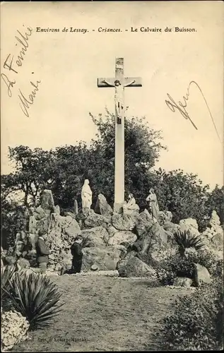 Ak Lessay Manche, Criances, Le Calvaire du Buisson