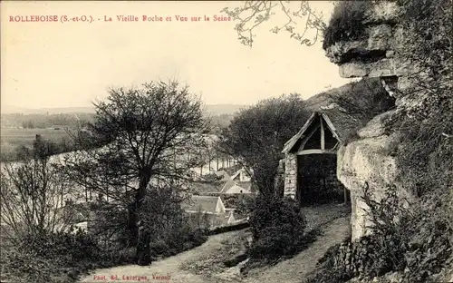 Ak Rolleboise Yvelines, La Vieille Roche sur la Seine