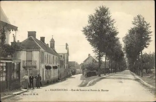 Ak Richebourg Yvelines, Rue de Sceaux et Route de Mantes