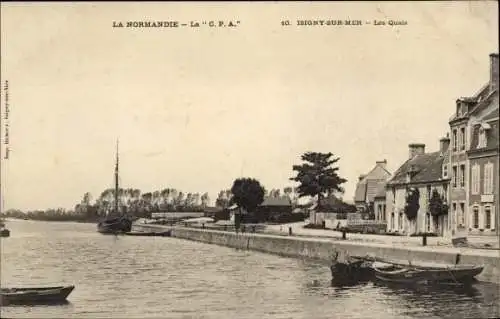 Ak Isigny sur Mer Calvados, Les Quais