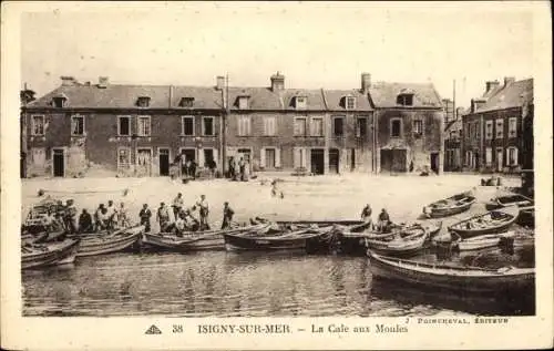 Ak Isigny sur Mer Calvados, La Cale aux Moules