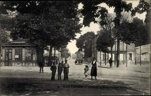 Ak Nanterre Hauts de Seine, Place de la Boule et Rue Gambetta