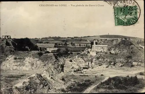 Ak Chalonnes Maine et Loire, Vue generale des Fours a Chaux