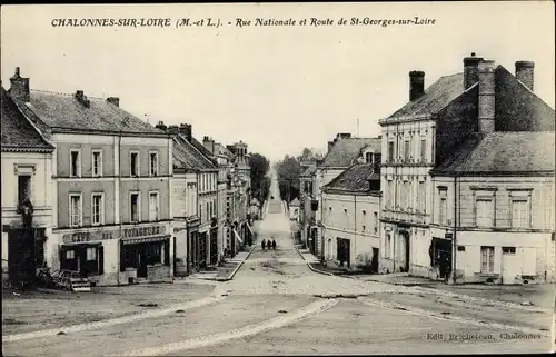 Ak Chalonnes Maine et Loire, Rue Nationale, Route de St Georges sur Loire