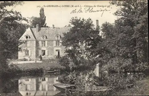 Ak Saint Georges sur Loire Maine-et-Loire, Chateau de Chevigne