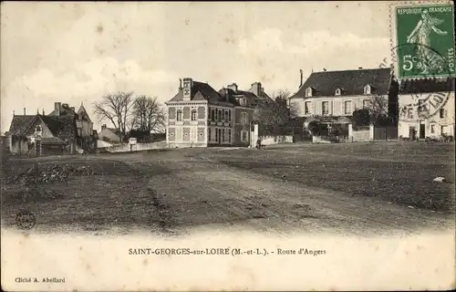 Ak Saint Georges sur Loire Maine-et-Loire, Route d'Angers