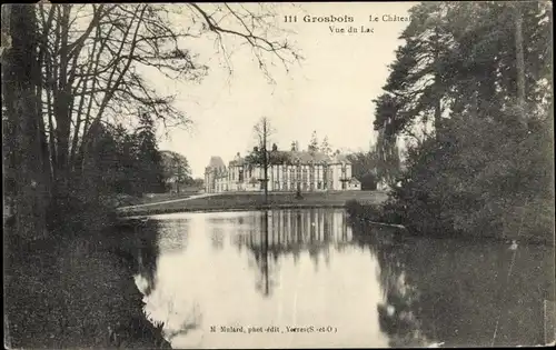 Ak Grosbois Val-de-Marne, Le Chateau, Vue du Lac