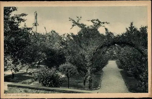 Ak Bingen am Rhein, Institut St. Mariä der Englischen Fräulein, Blick in den Garten