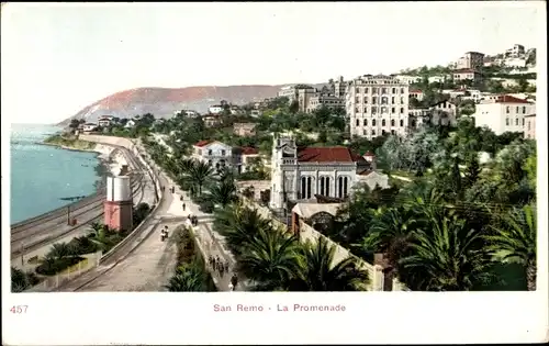 Ak San Remo Ligurien, La Promenade