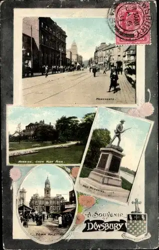 Ak Dewsbury Yorkshire England, Northgate, Crow Nest Park, War Memorial