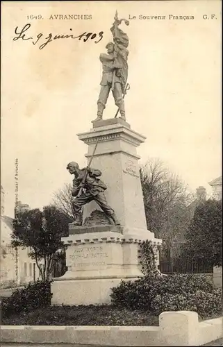 Ak Avranches Manche, Denkmal