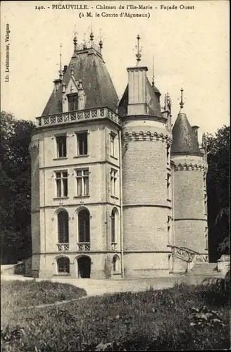 Ak Picauville Manche, Château de l'Ile Marie