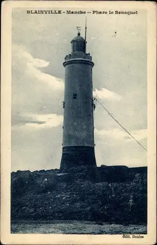 Ak Blainville-sur-Mer Manche, Phare le Senequet