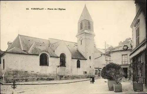 Ak Viroflay Yvelines, Place de l'Église