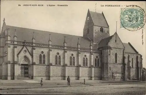 Ak Isigny sur Mer Calvados, L'Eglise, Ensemble