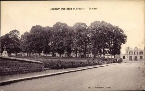 Ak Isigny sur Mer Calvados, La Gare