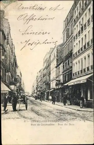 Ak Levallois Perret Hauts de Seine, Rue de Courcelles, Rue du Bois