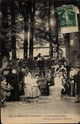 Meudon Clamart Hauts de Seine, Fontaine Sainte Marie, Gesellschaft posiert