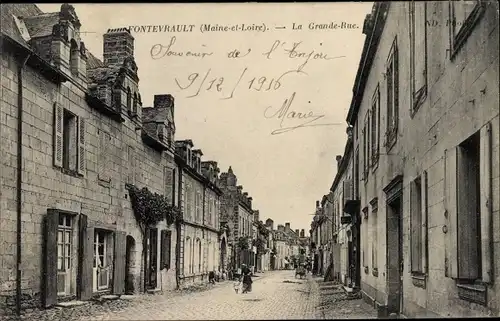 Ak Fontevraud l’Abbaye Maine-et-Loire, Grande rue